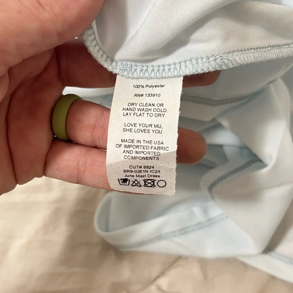Show Me Your MuMu Women’s Maxi Flutter Strap Sleeves Bridesmaid Dress Size Large - Picture 6 of 12
